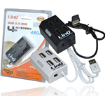 HUB USB 2.0 4 PORTE LINQ IT-H408 NERO 480 MBPS MULTIPRESA USB PER PC NOTEBOOK