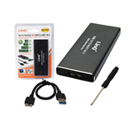 BOX ESTERNO PER HARD DISK M.2 USB 3.0 NERO SUPER SOTTILE LINQ U3-M2NGFF