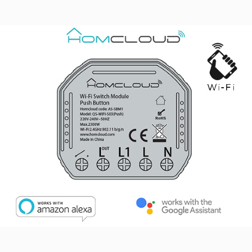 AS-SBM1 - MODULO PULSANTE RELE' INTELLIGENTE WIFI DA INCASSO