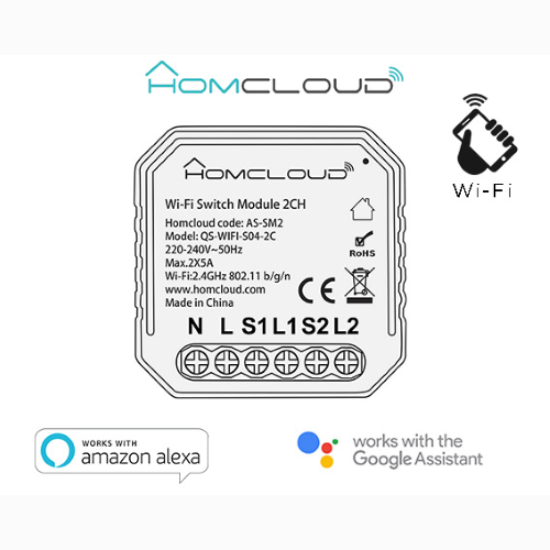 INTERRUTTORE LUCE WIFI INTELLIGENTE 1 VIA COMPATIBILE Alexa Google