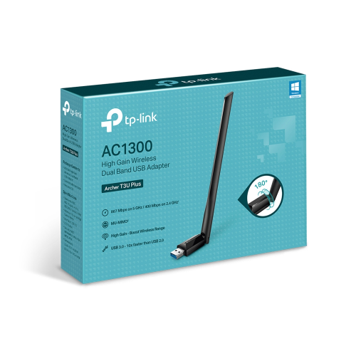 ANTENNA USB WIFI TP-LINK ARCHER T3U PLUS WIRELESS AC1300 1300MBPS DUAL BAND