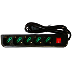 MULTIPRESA BIPASSO SHUCKO TECNO TC-MP03 5 POSTI CON INTERRUTTORE