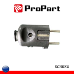 SPINA SCHUKO 250V 16A NERO CON USCITA CAVO DRITTO PROPART PES022S-BKP