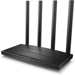 TP-LINK ARCHER C80 GIGABIT ROUTER WI-FI DUAL BAND AC1900 WIRELESS, 5 PORTE GIGABIT, ROUTER F (FTTH, FTTB, ETHERNET), 3X3 MU-MIMO WAVE2 WIFI AD ALTE PRESTAZIONI, TECNOLOGIA TP-LINK ONEMESH, NERO