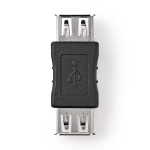 ADATTATORE USB-A USB 2.0 | USB-A Femmina | USB-A Femmina | 480 Mbps | Tondo | Placcato nickel | PVC | Nero | Busta