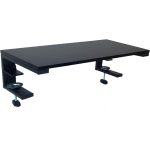 EWENT SUPPORTO MONITOR DA TAVOLO,ALZATA VERSATILE DA TAVOLO PER MONITOR DA 10" A 34",SUPPORTO RIALZATO IN LEGNO TRUCIOLATO E ACCIAIO PER MONITOR,CON FISSAGGIO A MORSETTO,TRE OPZIONI DI INSTALLAZIONE 