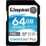 MEMORIA SD KINGSTON 64GB Canvas Go Plus 170R C10 UHS-I U3 V30 - SDG3/64GB