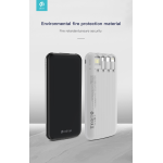 POWER BANK DEVIA DEPKC10K491W CARICABATTERIE PORTATILE BATTERIA ESTERNA CAPACITÀ 10.000 mAh CON 4 CAVI | COLORE BIANCO