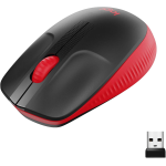 Logitech M190 Mouse Wireless, Design Ricurvo Ambidestro, Batteria fino a 18 Mesi con Funzione Risparmio Energia, Ricevitore USB, Cursore di Precisione, Rotella di Scorrimento, Rosso