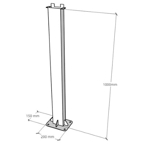 SUPPORTO MONTAGGIO A TERRA PER WALLBOX 7KW ZCS PILLAR METAL SUPPORT