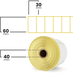 ROTOLO DI ETICHETTE ADESIVE PERMANENTE TERMICA DIRETTA PER ZEBRA 60MM X 30MM 1800PZ
