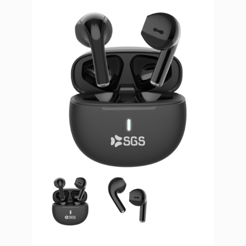 AURICOLARI CUFFIE CON MICROFONO BLUETOOTH TWS SGS AIR S2 SGSAIR-S2-BK COLORENERO CON ASTUCCIO | SGS SGSAIR-S2-BK