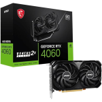 SCHEDA VIDEO MSI GeForce RTX 4060 VENTUS 2X BLACK 8G OC Scheda Video Gaming, 8GB GDDR6 (17 Gbps / 128-bit), PCI Express Gen4, 8-pin x1, DisplayPort x3 (v1.4a), HDMI 2.1 - Ventole TORX 4.0, Tecnologia ZERO FROZR