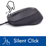 MOUSE OTTICO CON CAVO USB CLICK SILENZIOSO | EWENT EW3157 NERO