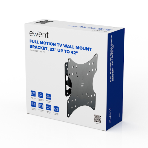 SUPPORTO STAFFA MULTI-DIREZIONALE DA PARTE A MURO PER TV DA 23" A 42" EWENT EW1520