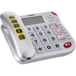 TELEFONO FISSO CON FILO BRONDI SUPER BRAVO PLUS SENIOR CON TELECOMANDO SOS - GRIGIO ARGENTO