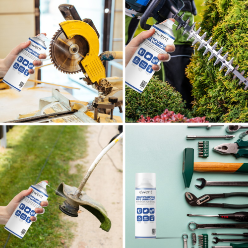 EWENT LUBRIFICANTE SPRAY SECCO, SPRAY LUBRIFICANTE SECCO ANTI-FRIZIONE AL PTFE, MULTIUSO, NON UNGE, NON COLA, LUBRIFICANTE A LUNGA DURATA, RESISTENTE ALLE INTEMPERIE, LUBRIFICANTE UNIVERSALE - 400 ML