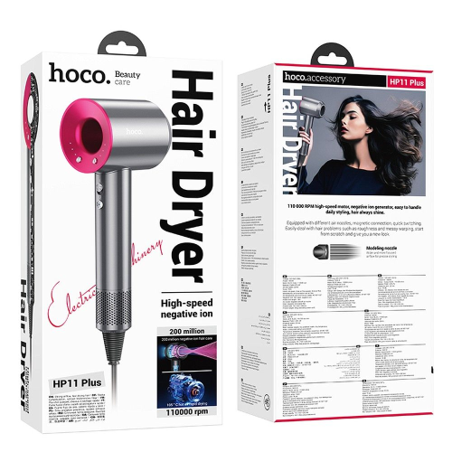 ASCIUGACAPELLI HOCO HP11 PLUS IONI NEGATIVI- COLORE ROSA 1600W
