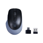 MOUSE OTTICO MULTI CONNESSIONE WIRELESS O BLUETOOTH TASTI SILENZIOSI USB + TYPE-C | EWENT EW3243 NERO/GREY
