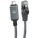 CAVO ETHERNET LAN GIGABIT RJ45 A USB TYPE-C 3.2 DA 1 METRO | EWENT EC2000