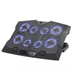 VENTOLA DISSIPATORE PER NOTEBOOK COOLER PAD CON 8 VENTOLE + ALLOGGIO SMARTPHONE - HOCO GM27 COLORE NERO