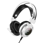 CUFFIE GAMING CON MICROFONO JACK 3,5MM HOCO W110 RGB BIANCO