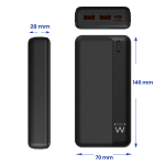 POWER BANK 20000MAH PD 22,5W 2XUSB + 1 TYPE-C | EWENT EW1163 NERO