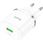 ALIMENTATORE CARICABATTERIE DI RETE USB 3A QC 3.0| HOCO N3 BIANCO