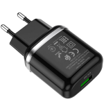 ALIMENTATORE CARICABATTERIE DI RETE USB 3A QC 3.0| HOCO N3 NERO