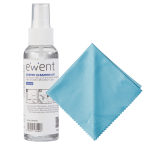 KIT SPRAY DI PULIZIA PER DISPLAY VETRI OCCHIALI CON PANNO IN MICROFIBRA EWENT EW5668