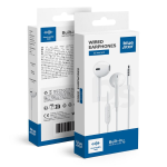 CUFFIE AURICOLARI CON MICROFONO 1,2 METRI JACK 3,5MM BIANCO BLUE STAR PA-W65