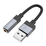 CAVO ADATTATORE AUDIO AUX JACK 3,5MM FEMMINA TO USB MASCHIO 15CM HOCO UPA32D NERO