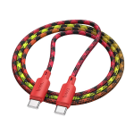 CAVO DATI TYPE-C TO TYPE-C - 1 METRO 3A 60W ROSSO GIALLO | HOCO X116