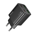 ALIMENTATORE CARICABATTERIE DI RETE 2X TYPE-C + 2X USB-A QC3.0 PD 3A 30W | HOCO N56 NERO