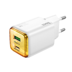 ALIMENTATORE CARICABATTERIE DI RETE TYPE-C + USB-A QC3.0 PD 3A 20W | HOCO N52 BIANCO