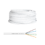 MATASSA BOBINA CAVO LAN ETHERNET 100 METRI CAT.6 UTP CCA 23AWG BIANCO - ALLUMINIO RIVESTITO DI RAME - VULTECH SC13502-100