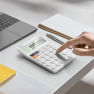 CALCOLATRICE DA TAVOLO UFFICIO HOCO DI83 BIANCA