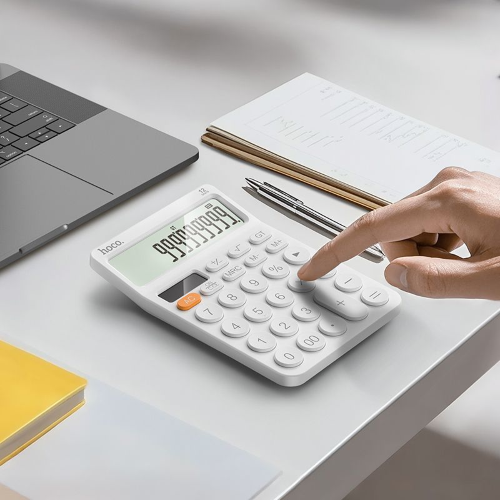 CALCOLATRICE DA TAVOLO UFFICIO HOCO DI83 BIANCA