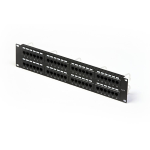 PATCH PANEL U/UTP CAT5E 48 PORTE RJ45 PER ARMADI RACK DA 19", COLORE NERO