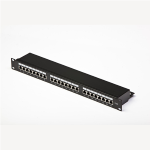 PATCH PANEL UTP CAT6 24 PORTE RJ45, PER RACK 19", BLACK