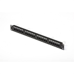 PATCH PANEL UTP CAT6A 24 PORTE RJ45, PER RACK 19", BLACK