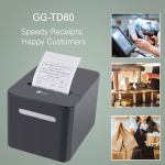 STAMPANTE TERMICA PER SCONTRINI 80MM CON TAGLIO AUTOMATICO, CONNESSIONE USB + LAN + BLUETOOTH + WIFI GGTD80ULBW