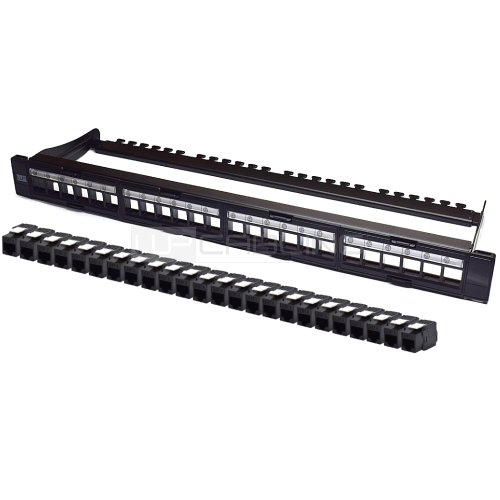 PATCH PANEL 19" CAT. 6 UTP MODULARE 24 PRESE TOOLLESS WP RACK WPC-PAN-6UP-24