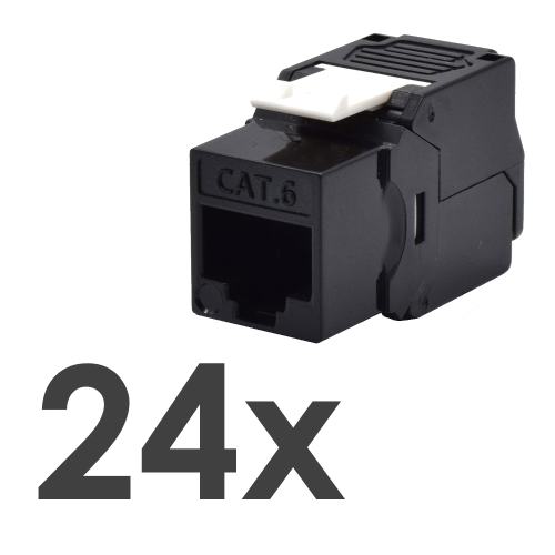 PATCH PANEL 19" CAT. 6 UTP MODULARE 24 PRESE TOOLLESS WP RACK WPC-PAN-6UP-24