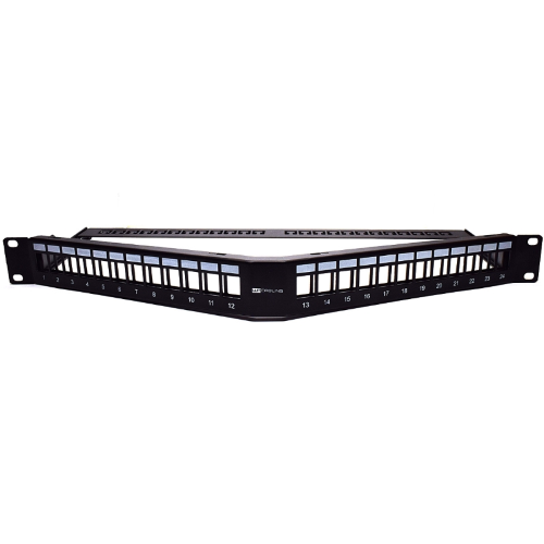 PATCH PANEL 19" UTP ANGOLATO VUOTO PER 24 PRESE KEYSTONE 1U WP CABLING WPC-PAN-BUA24