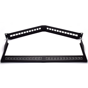 PATCH PANEL 19" UTP ANGOLATO VUOTO PER 24 PRESE KEYSTONE 1U WP CABLING WPC-PAN-BUA24