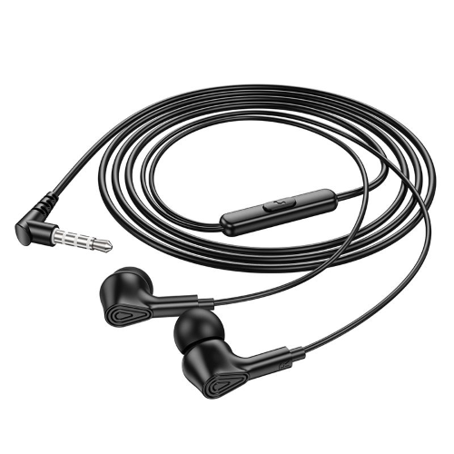 CUFFIE AURICOLARI CON MICROFONO 1,2 METRI JACK 3,5MM NERE HOCO M102