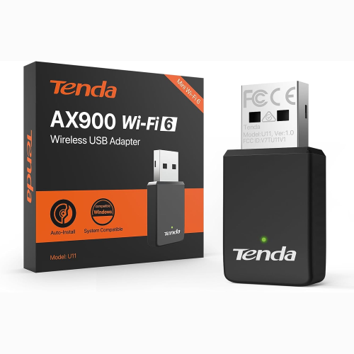 ANTENNA USB TENDA AX900 ADATTATORE USB CHIAVETTA WI-FI 6 PER PC FISSO, DUAL BAND 5G/2.4G, SOFT-AP, MU-MIMO, WPA2, WINDOWS 7/10/11, U11