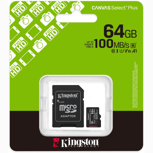 MEMORIA MICROSD KINGSTON 64GB CL10 CANVAS SDCS3/64GB 