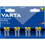 VARTA LONGLIFE POWER BATTERIE AAA MICRO LR03 (PACCO DA 8) BATTERIA ALCALINA - MADE IN GERMANY - IDEALI PER GIOCATTOLI, TORCE, CONTROLLER E ALTRI DISPOSITIVI A BATTERIA